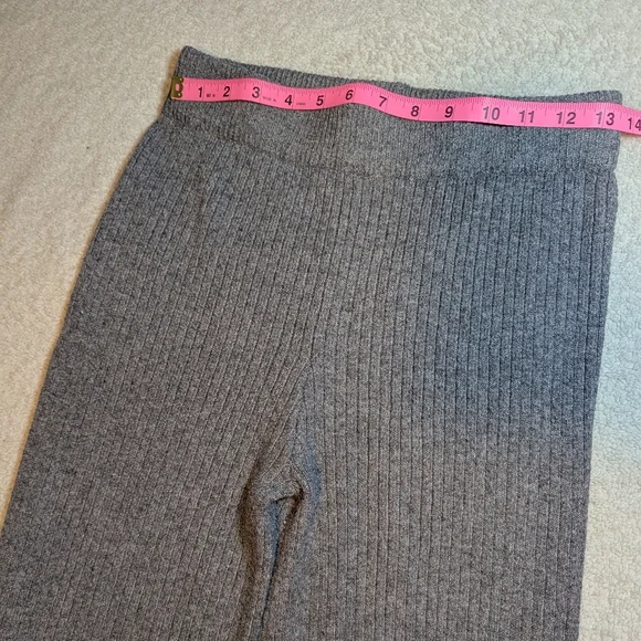 ARDENE Gray Ribbed Knit Wide-Leg Pants - Picture 5 of 7